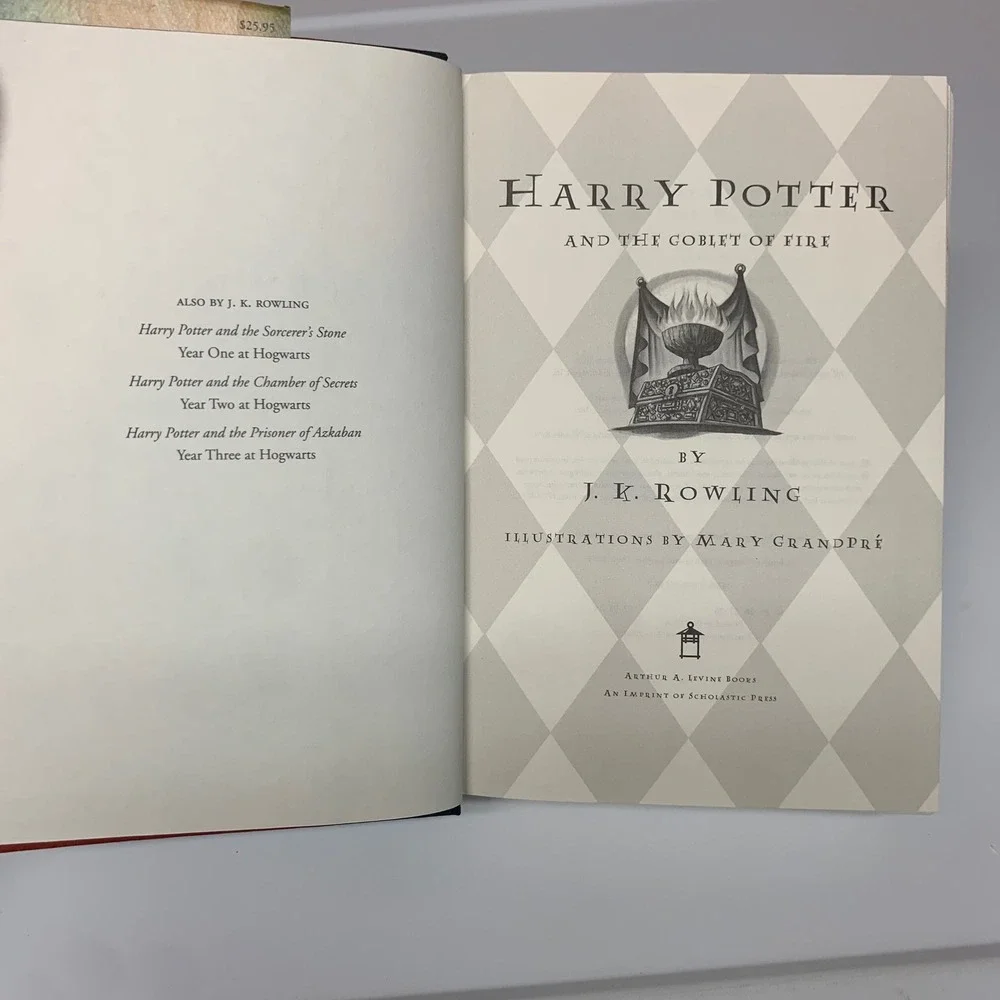 VTG Harry Potter Goblet‎ of Fire HC 2000 1st American Ed 26th Printing w/ DJ Y2K